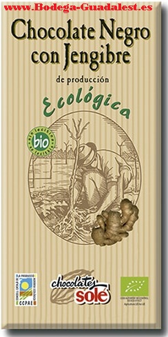 Black organic chocolate with ginger